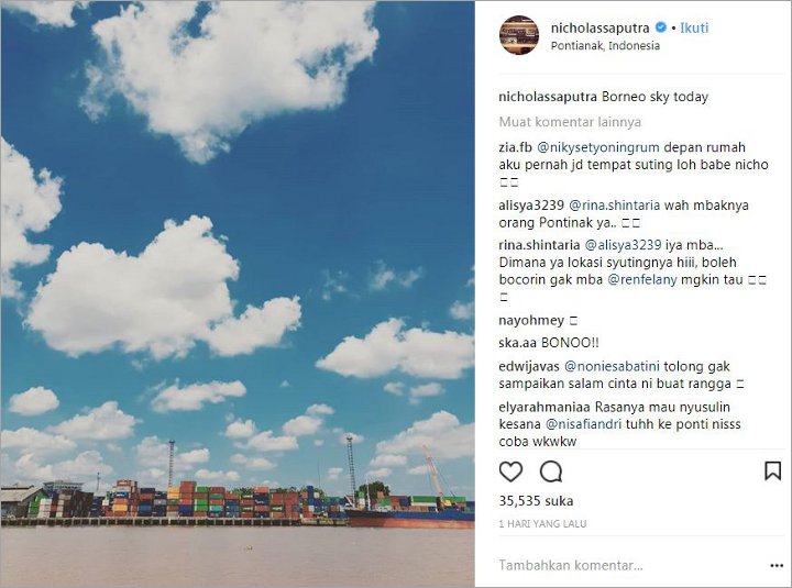Instagram Nicholas Saputra di Pontianak