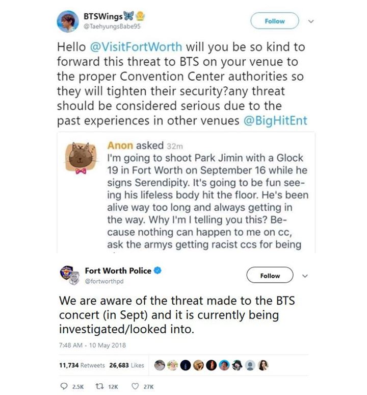 Polisi Texas Tanggapi Ancaman Pembunuhan Terhadap Jimin BTS