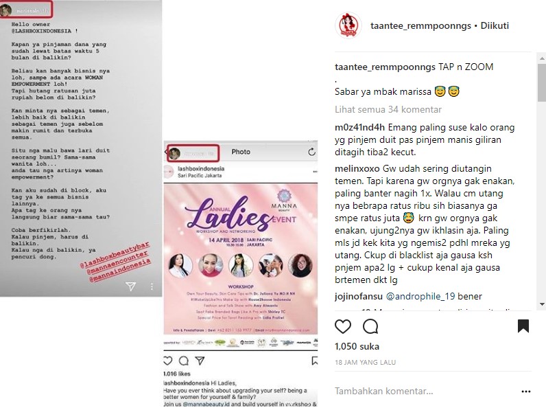 Marissa Nasution Ancam Pengusaha Lewat InstaStory