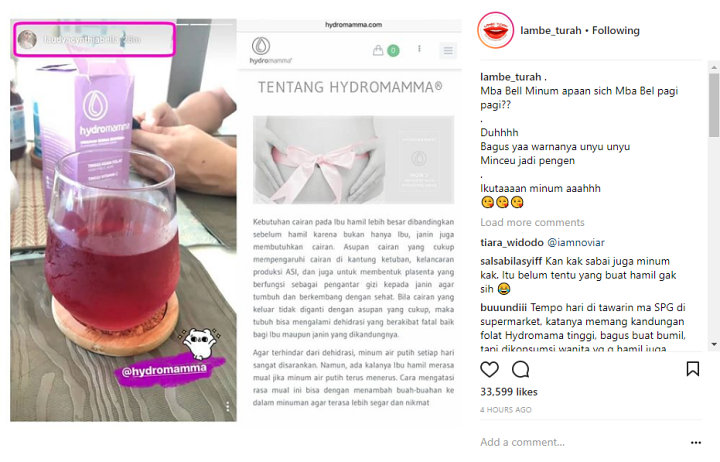 Unggah Foto Minuman Ini, Laudya Cynthia Bella Heboh Diduga Hamil
