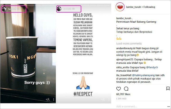 Minta Maaf Soal Kepergok Nge-Vape di Pesawat, Fandy Christian Banjir Pujian