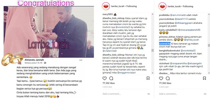 Reaksi Netter Soal Pertunangan Caisar