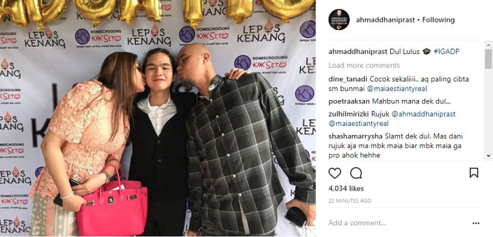 Ahmad Dhani dan Maia Cium Pipi Dul