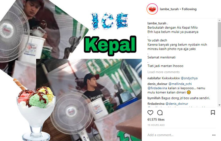 Mantan Suami Ely Sugigi Jualan Es Kepal