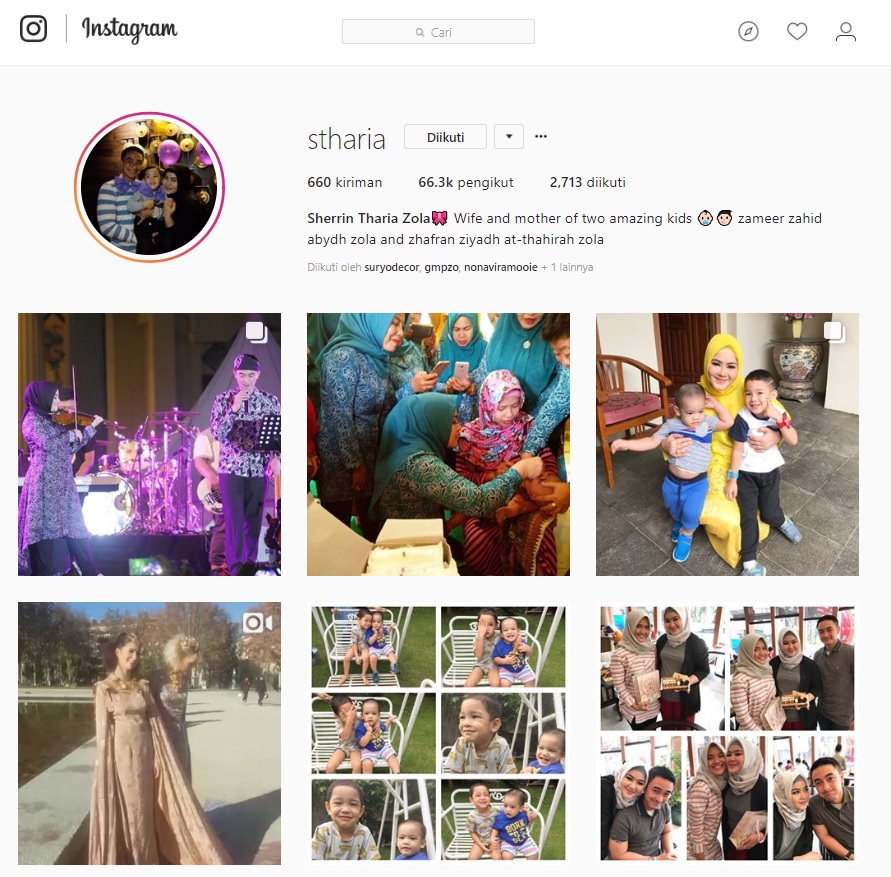 Akun Instagram Sherrin