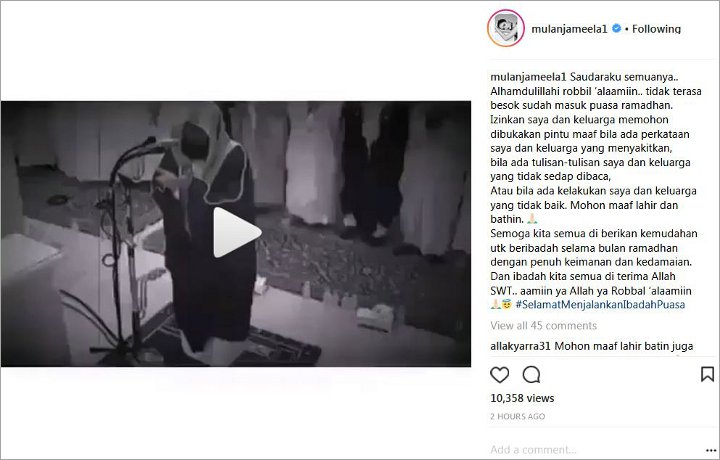 Mulan Jameela Tulis Permintaan Maaf