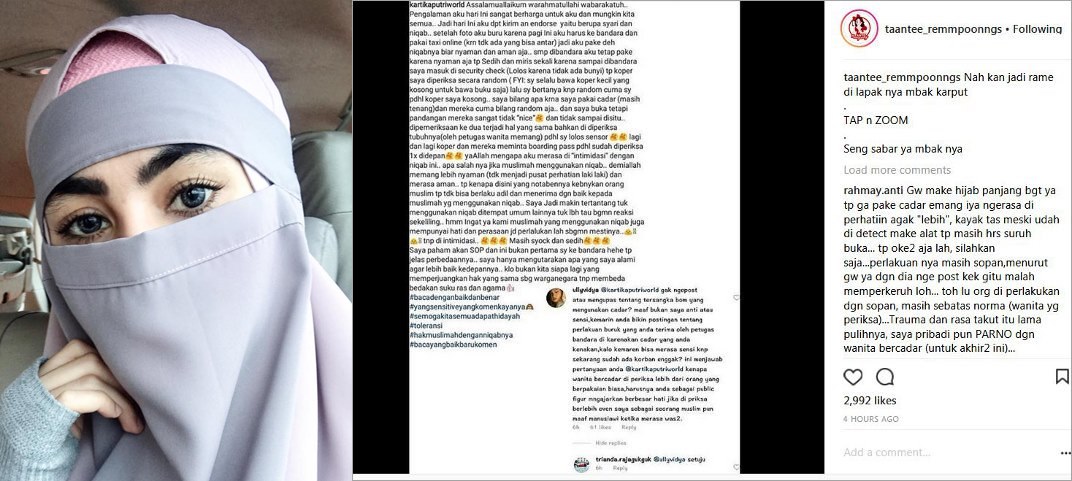 Keluhan Kartika Putri Bercadar Disorot