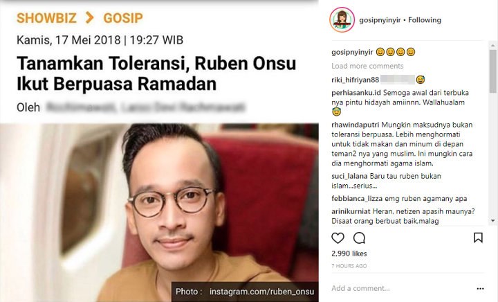 Ruben Onsu Ikut Puasa Ramadan