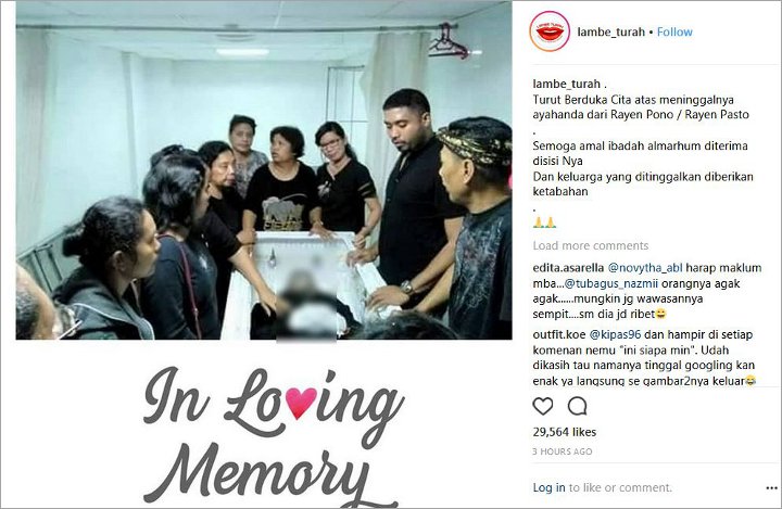 Ayah Rayen Eks Pasto Meninggal Dunia