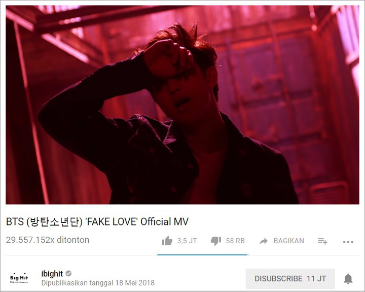 Ungguli Taylor Swift, MV \'Fake Love\' BTS Pecahkan Berbagai Rekor untuk Raihan View Tercepat