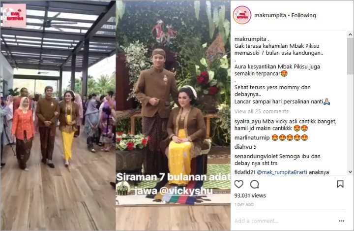Vicky Shu Gelar 7 Bulanan Pakai Adat Jawa, Netter: Mending Gini Daripada Baby Shower