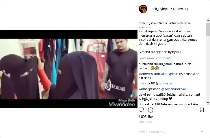 Saksikan Sang Istri Memakai Cadar, Tatapan Virgoun Bikin Netter Meleleh