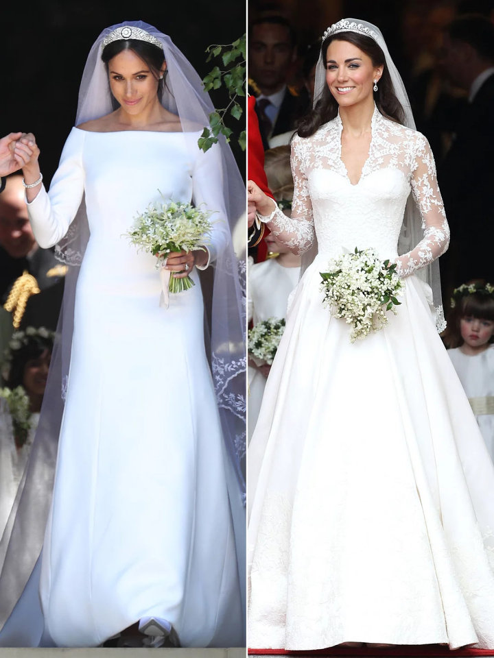 perbandingan gaun Meghan dan Kate