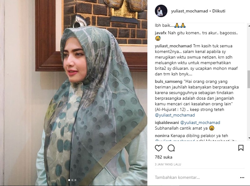 Yulia Minta Maaf dan Berterimakasih ke Netizen