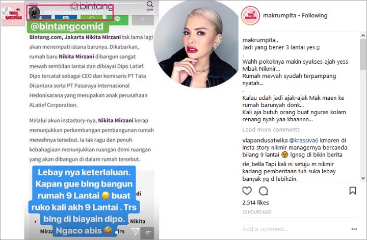 Nikita Mirzani Protes Diberitakan Bangun Rumah 9 Lantai