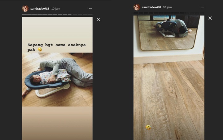 Sandra Dewi Potret Harvey Tidur di Lantai