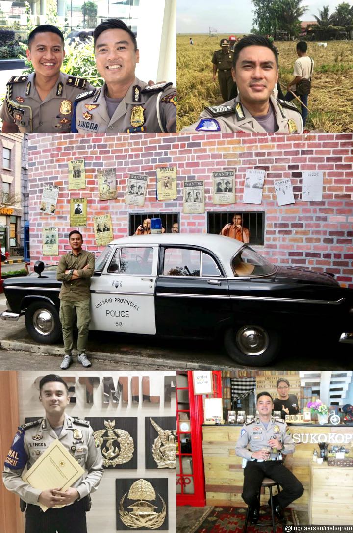 Lingga Ersan, Polisi Ganteng yang Bikin Vanessa Angel Jatuh Hati