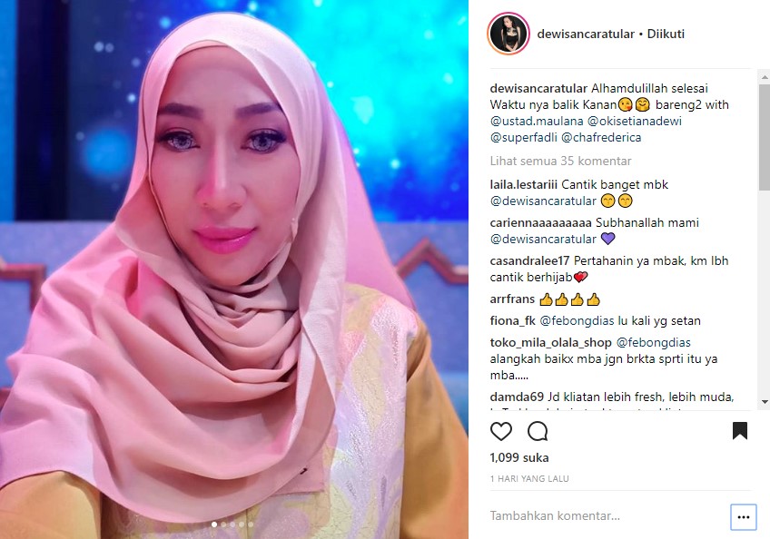 Dewi Sanca Pakai Hijab di Acara Televisi