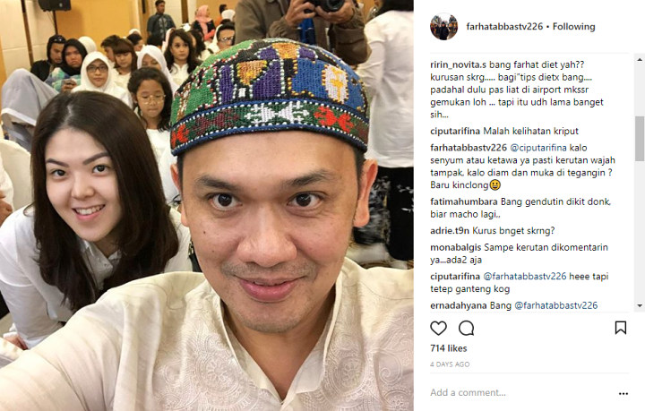 Tanggapi Bijak Nyinyiran Netter Soal Keriput, Farhat Abbas 