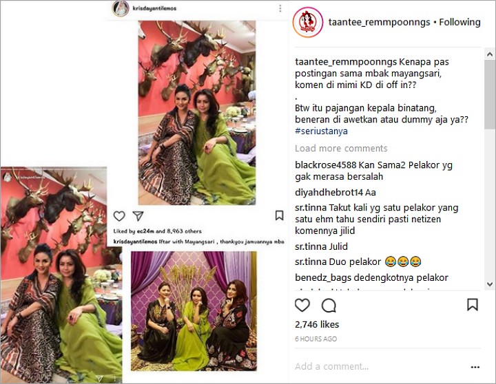 Kolom Komentar Foto Krisdayanti dan Mayangsari Dimatikan, Takut Dihujat Netter?
