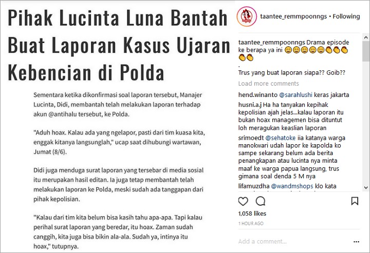 Kata Netter Soal Manajer Lucinta Luna