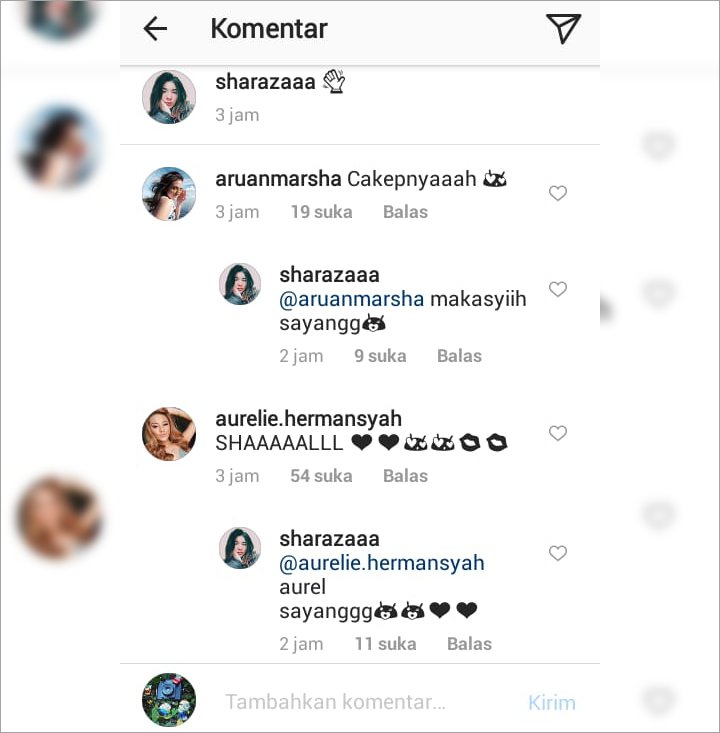 Reaksi Marsha Aruan dan Aurel Hermansyah