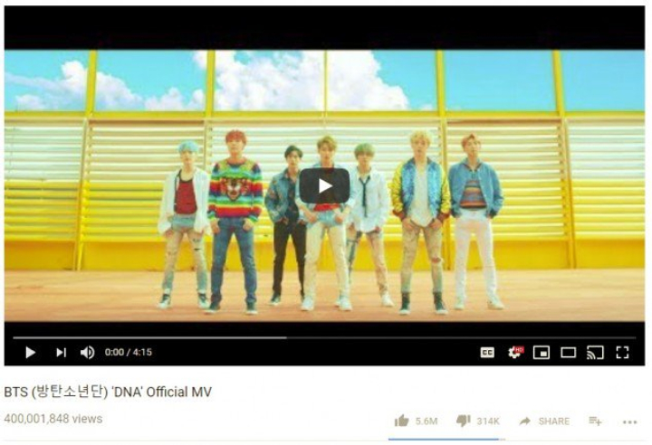 Hebat, \'DNA\' BTS Jadi MV K-Pop Pertama yang Tembus 400 Juta Viewers