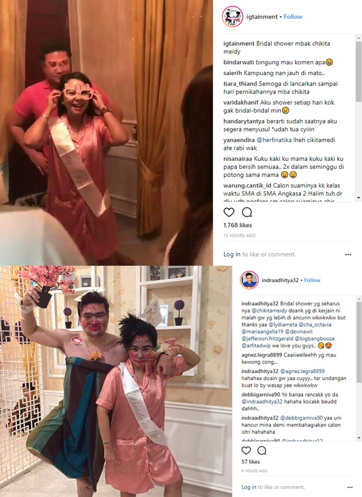 Jelang Nikah, Chiquita Meidy dan Calon Suami Tampil Kocak di Pesta Lajang