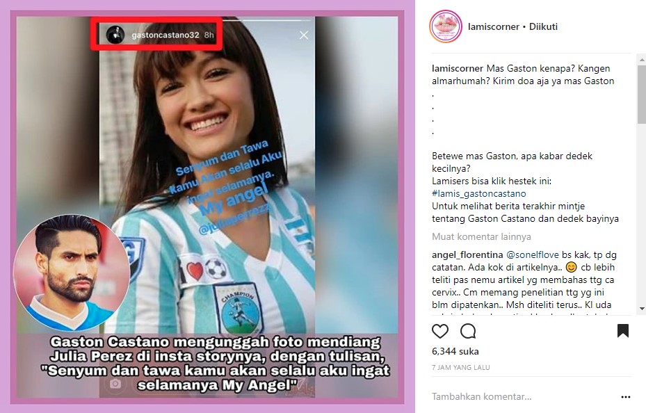 Genap Setahun Kepergian Mendiang Julia Perez, Gaston Castano Tulis Pesan Haru