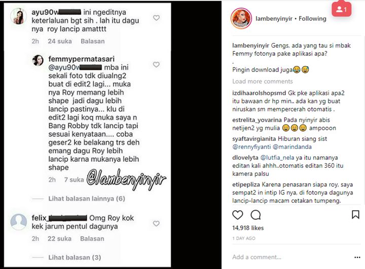 Klarifikasi Femmy Tentang Dagu Roy