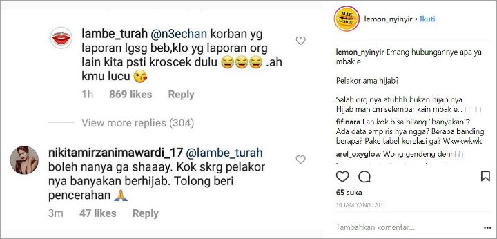 Nikita Mirzani Heran Pelakor Berhijab