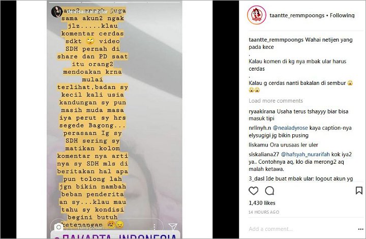 Lelah Dapat Komentar Negatif, Netter Suruh Dewi Sanca Berhenti Main Media Sosial