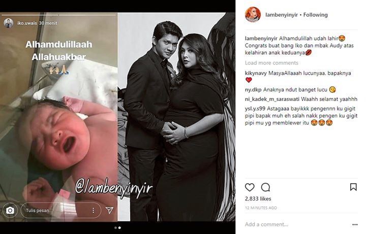 Audy melahirkan Anak Kedua