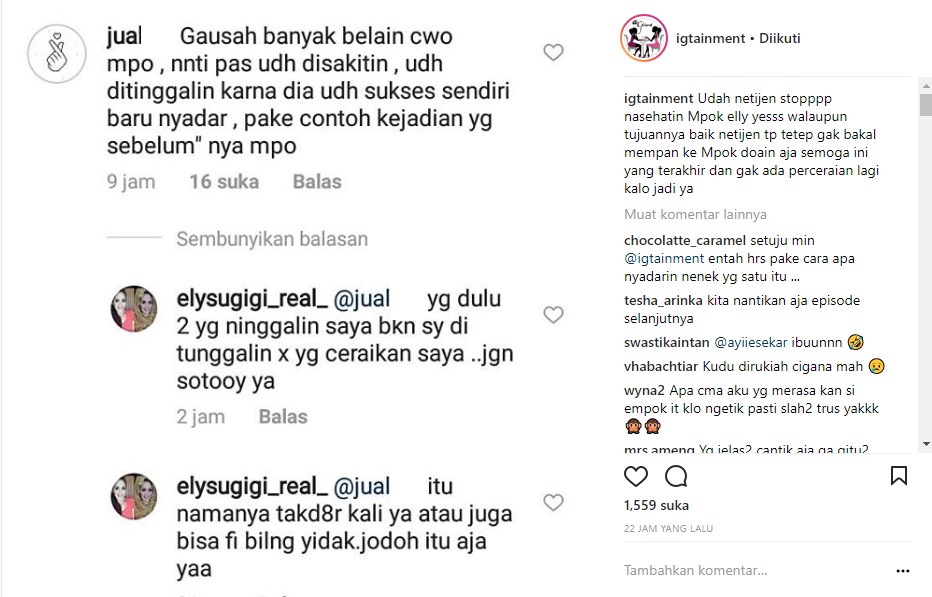 Tolak Nasihat Netter, Jawaban Ely Sugigi Bikin Geleng-Geleng Kepala