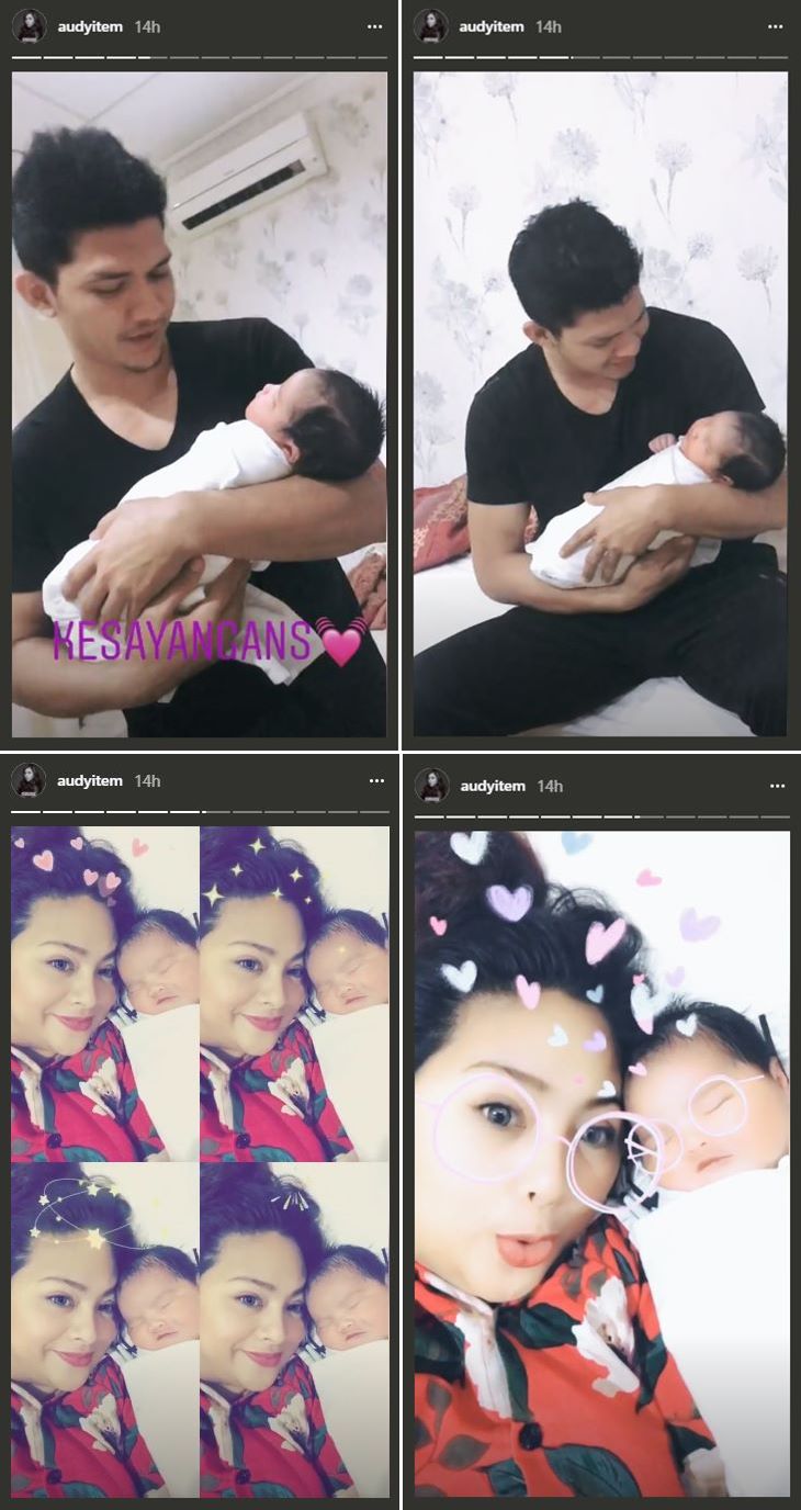 Iko Uwais dan Audy Gendong Anak