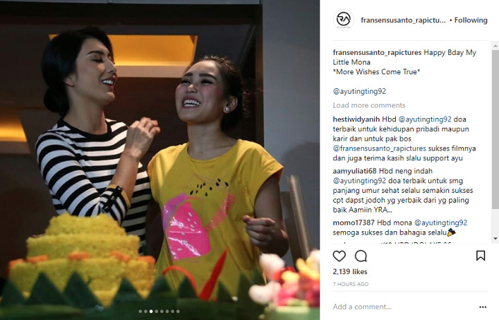 Tyas Mirasih di Ulang Tahun Ayu Ting Ting
