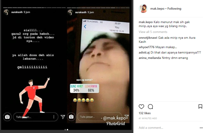 Reaksi Aura Kasih