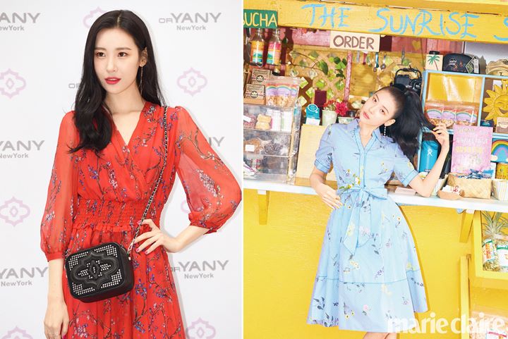 Sunmi Terlihat Cantik dengan Kedua Gaun Floral yang Dikenakannya