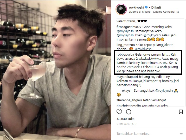 Roy Kiyoshi Dikomentari Robby Purba
