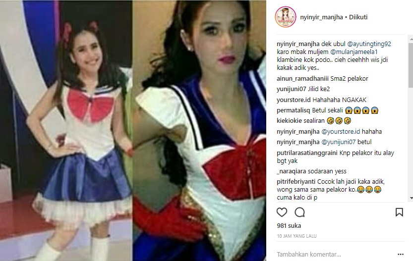 Ayu Ting Ting dan Mulan Jameela Kenakan Kostum Sama