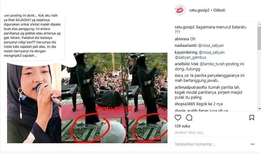 Nissa Sabyan Dianggap Lecehkan Sajadah