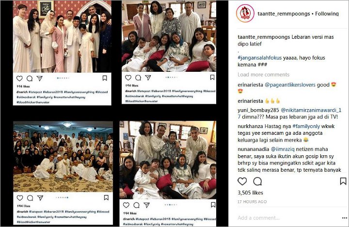 Nikita Mirzani Tak Terlihat di Foto Acara Lebaran Keluarga Dipo Latief