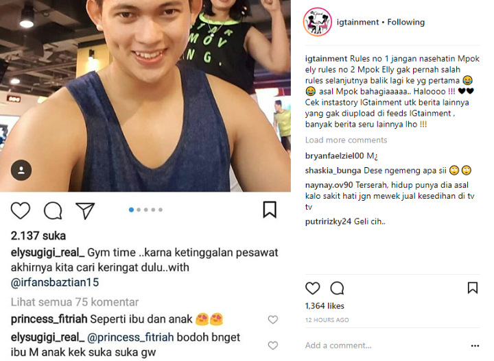 Foto Bareng Irfan Sbaztian Dibilang Bak Ibu dan Anak, Reaksi Ely Sugigi Tuai Kritikan