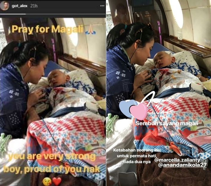 Foto Marcella bersama putranya