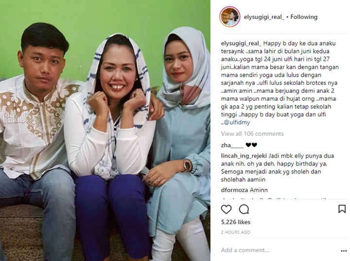 Kedua Anak Ely Sugigi Ultah