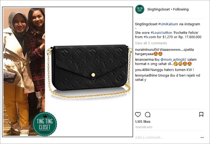 Harga Tas Ibu Ayu Ting Ting