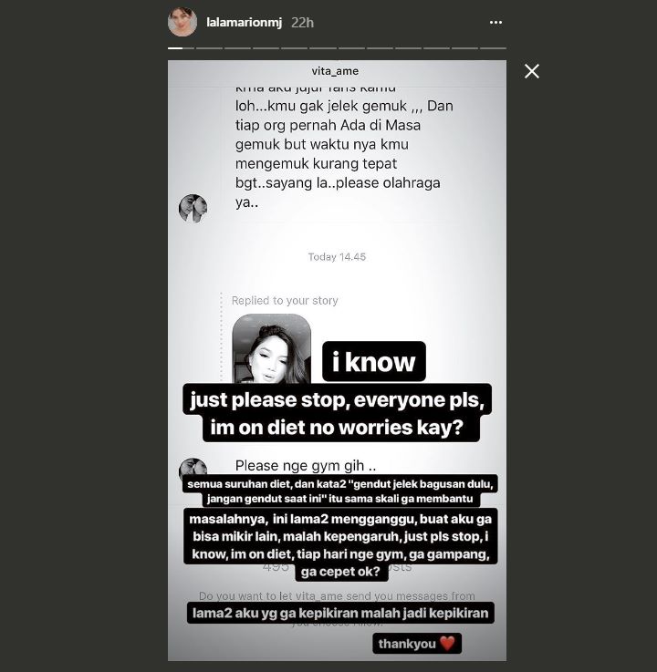 Disebut Gemuk dan Diminta Berdiet, Marion Jola Minta Netter Berhenti Menuntutnya