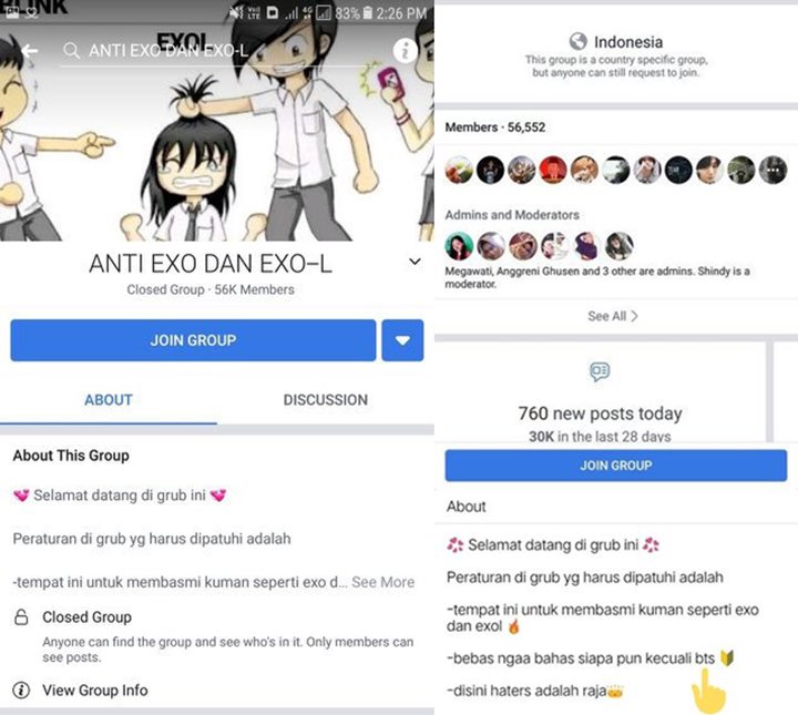 Berlakukan Aturan Ini, Grup Facebook Anti-EXO dari Indonesia Jadi Sorotan Netter