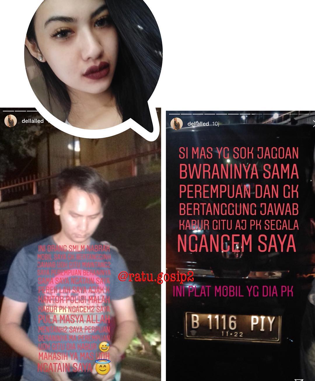 Della Ditabrak, Pelaku Kabur
