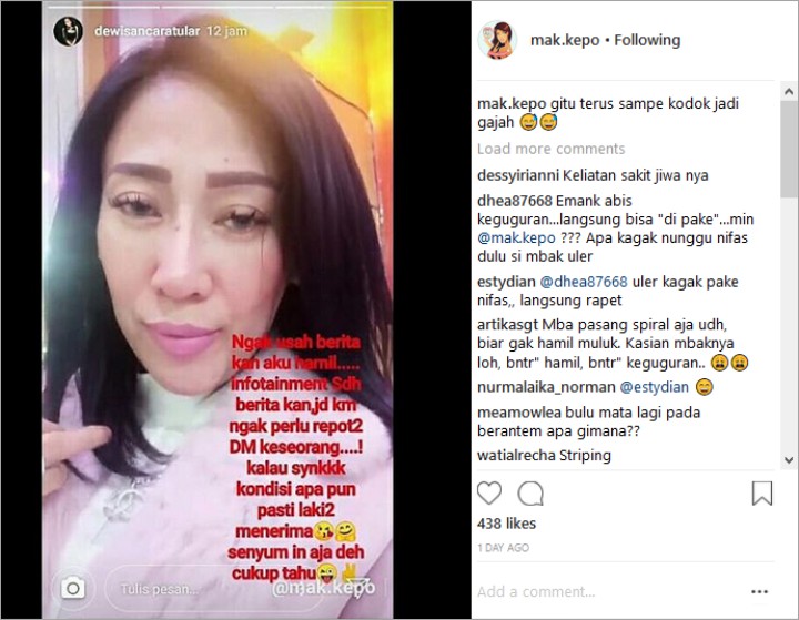 Kesal Ada yang Kepo Soal Kabar Kehamilan, Dewi Sanca Curhat di Media Sosial